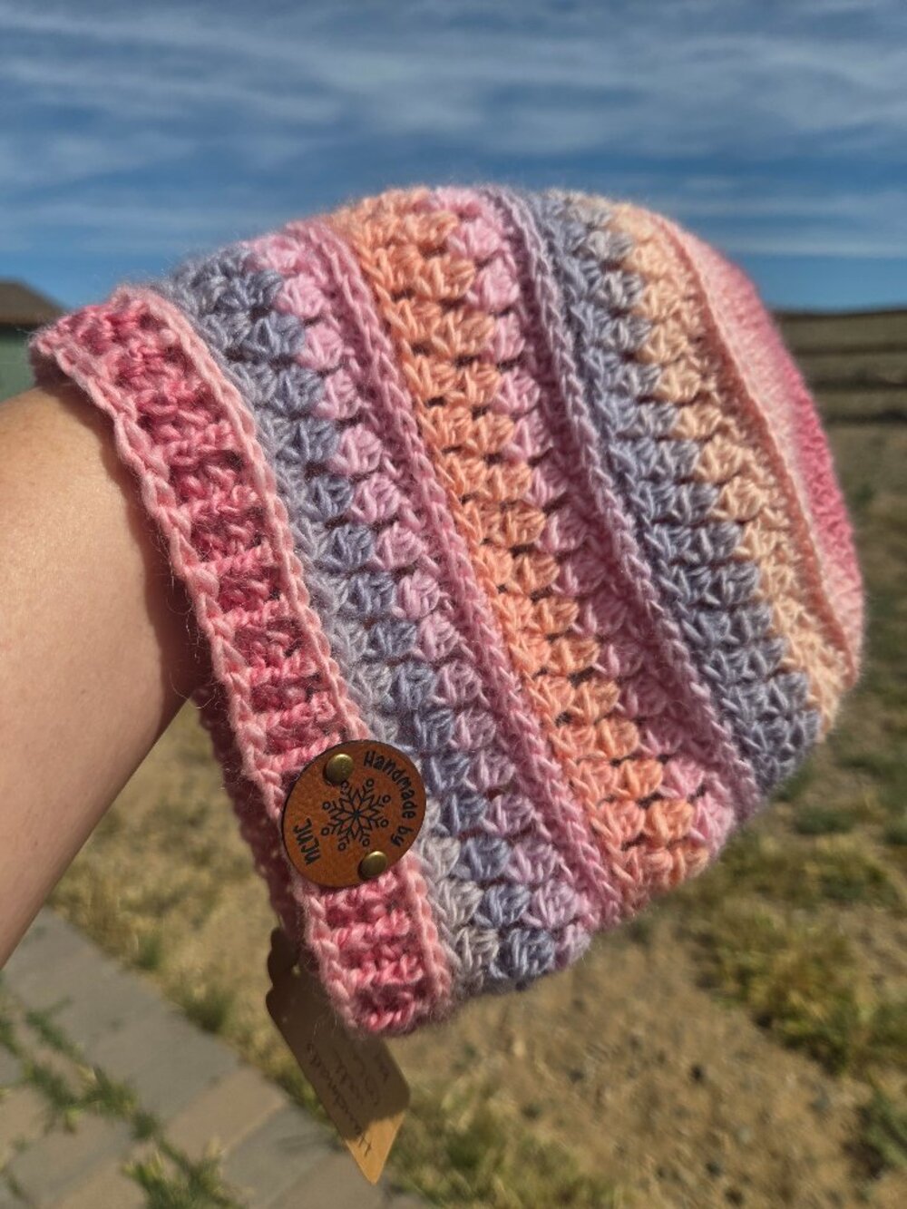 Artisan Handmade Crochet Merino Wool Blend "Freshwater Pearls" Beanie Hat - Picture 2 of 4